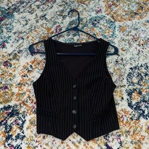 Pinstriped vest. Black and white. Size small.